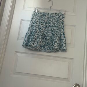 Floral Blue and White Skirt